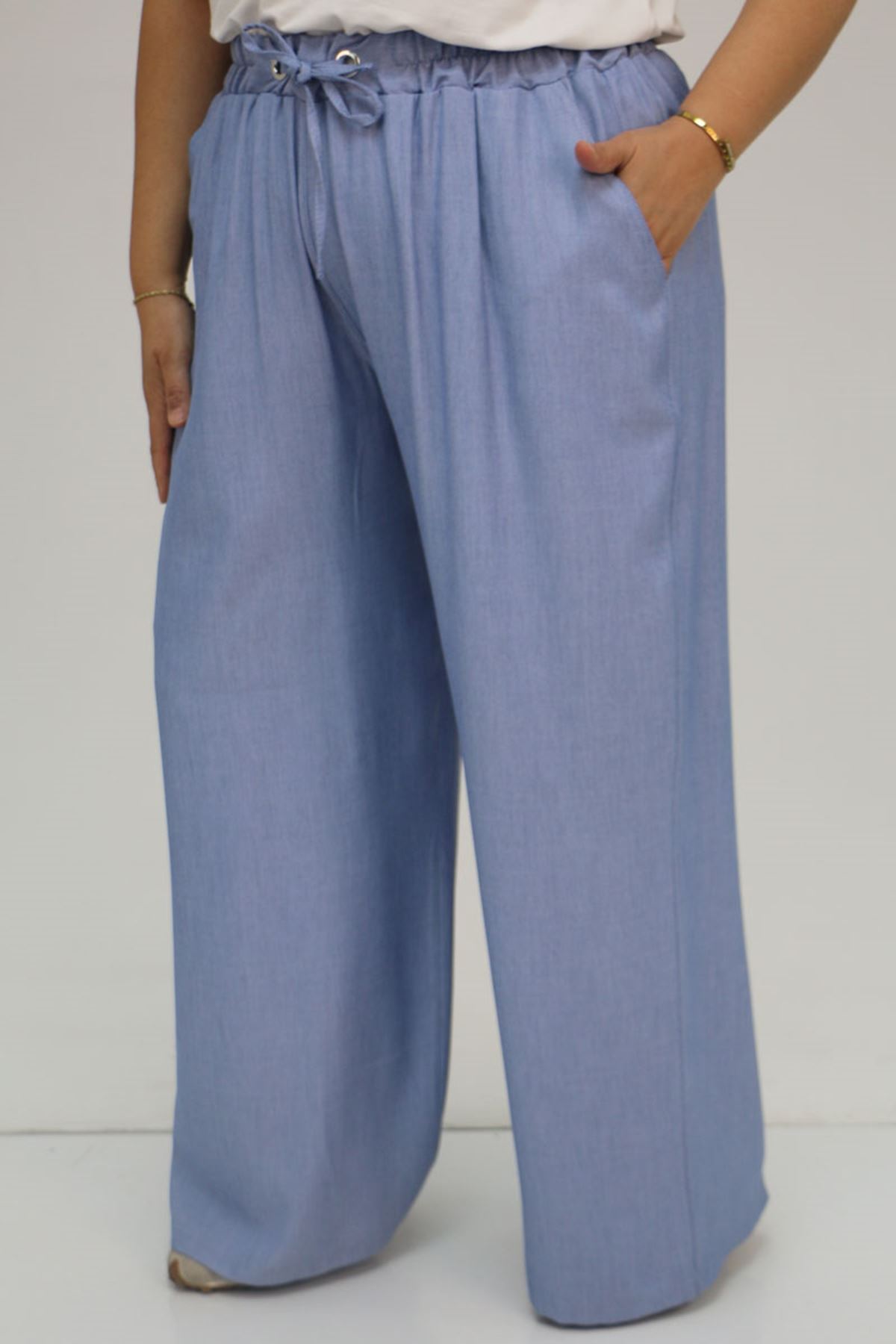 59006 Büyük Beden Bolpaça Xons Pantolon - Mavi