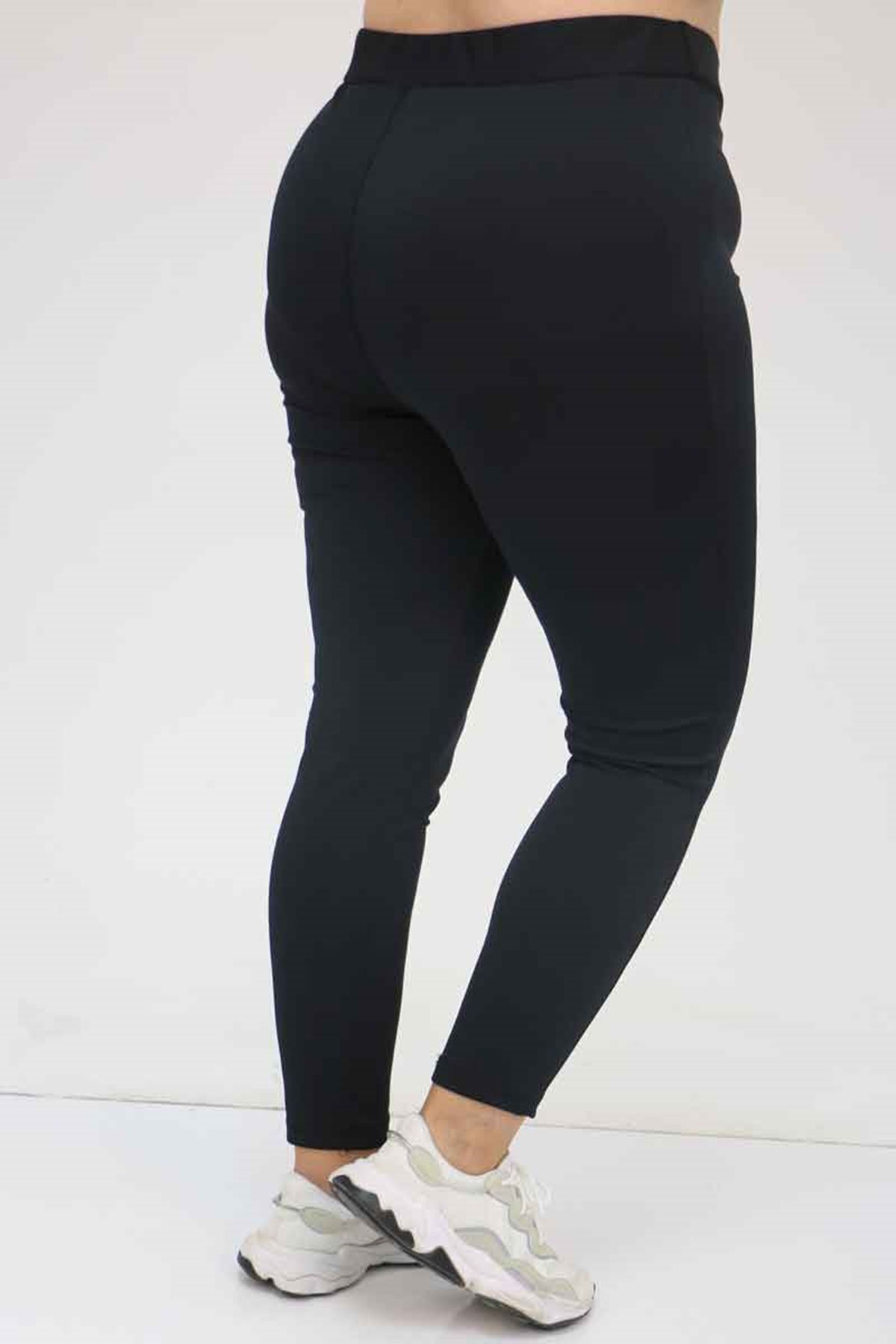 59502 Büyük Beden Tayt - Siyah