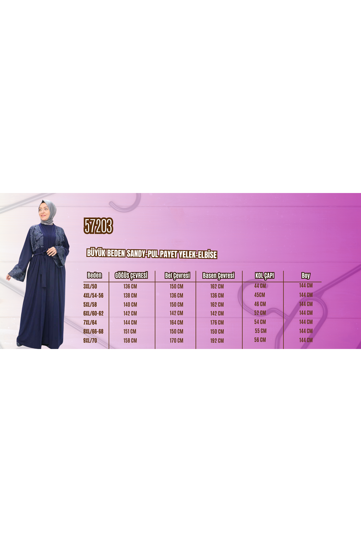 57203 Büyük Beden Sandy-Pul Payet Yelek-Elbise - Siyah