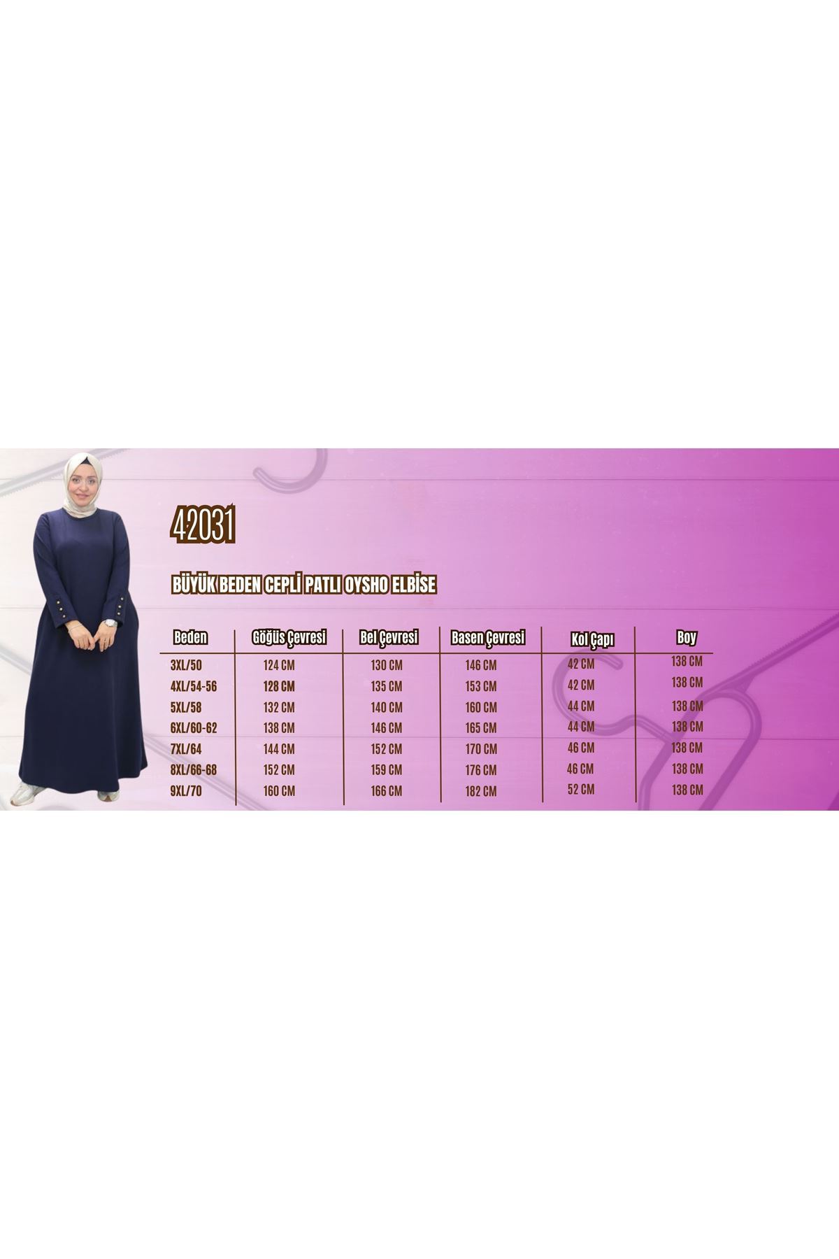 42031 Büyük Beden Cepli Patlı Modal Elbise - Bej