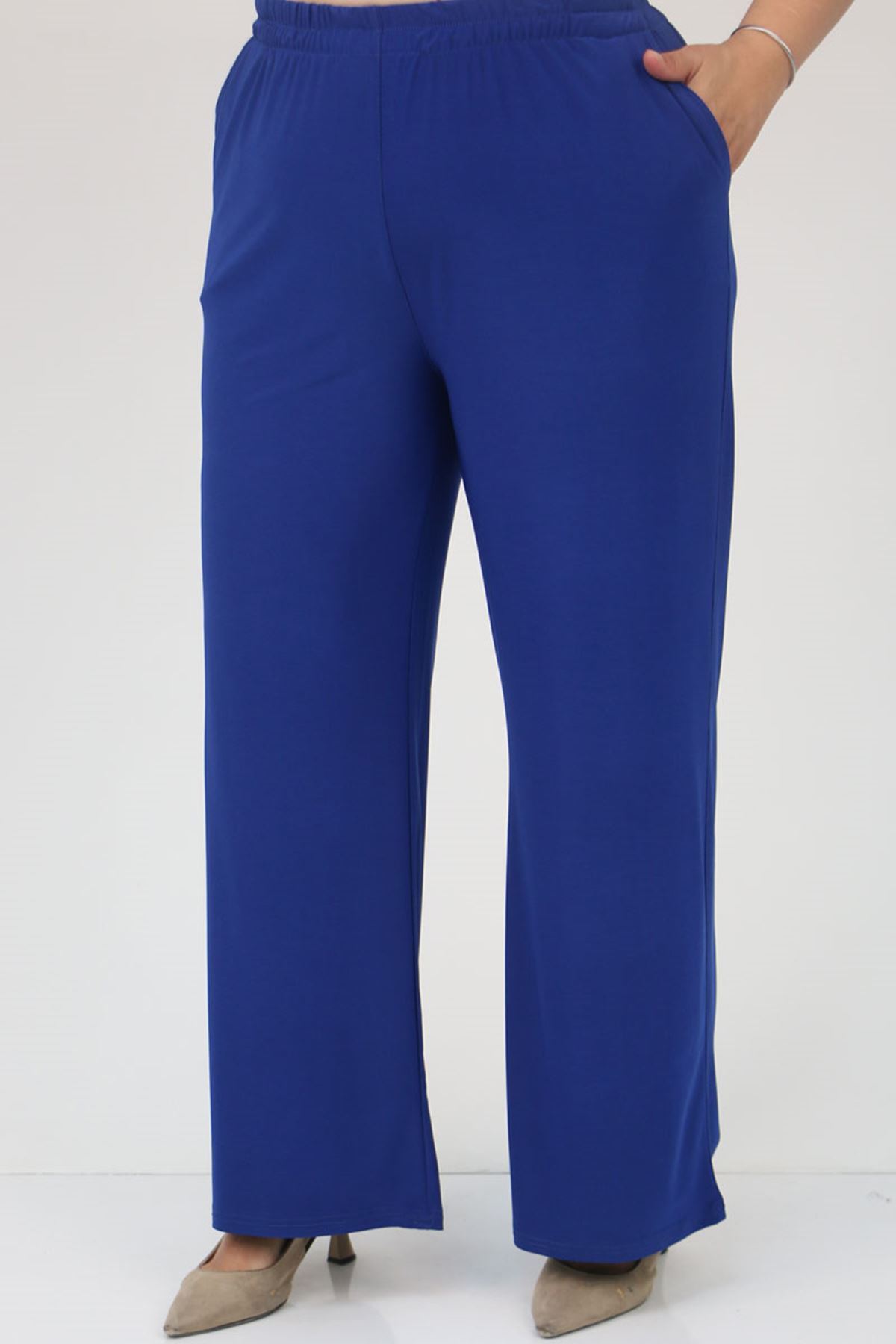 47304 Büyük Beden Taş Baskılı Sandy  Takım  - Saks