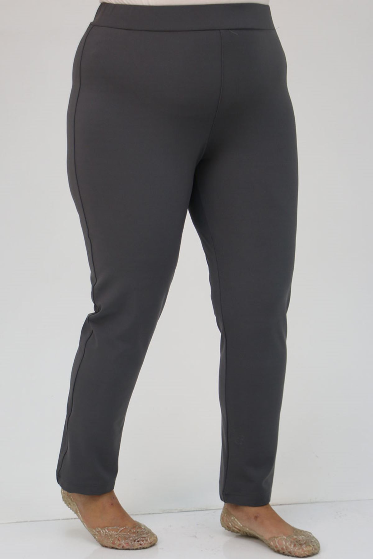 1734 Büyük Beden  Reglan Kol Tesettür Mayo - Pembe - Gri