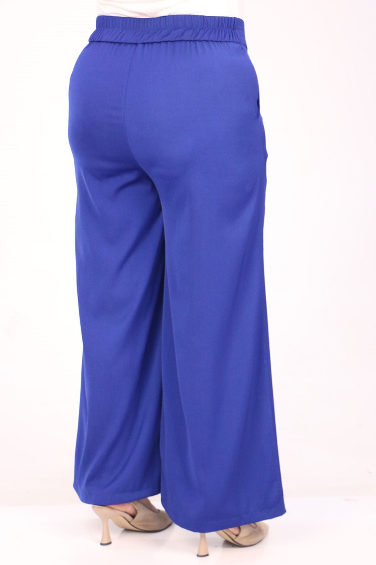 39037 Büyük Beden Aspen Beli Lastikli Pantolon - Saks