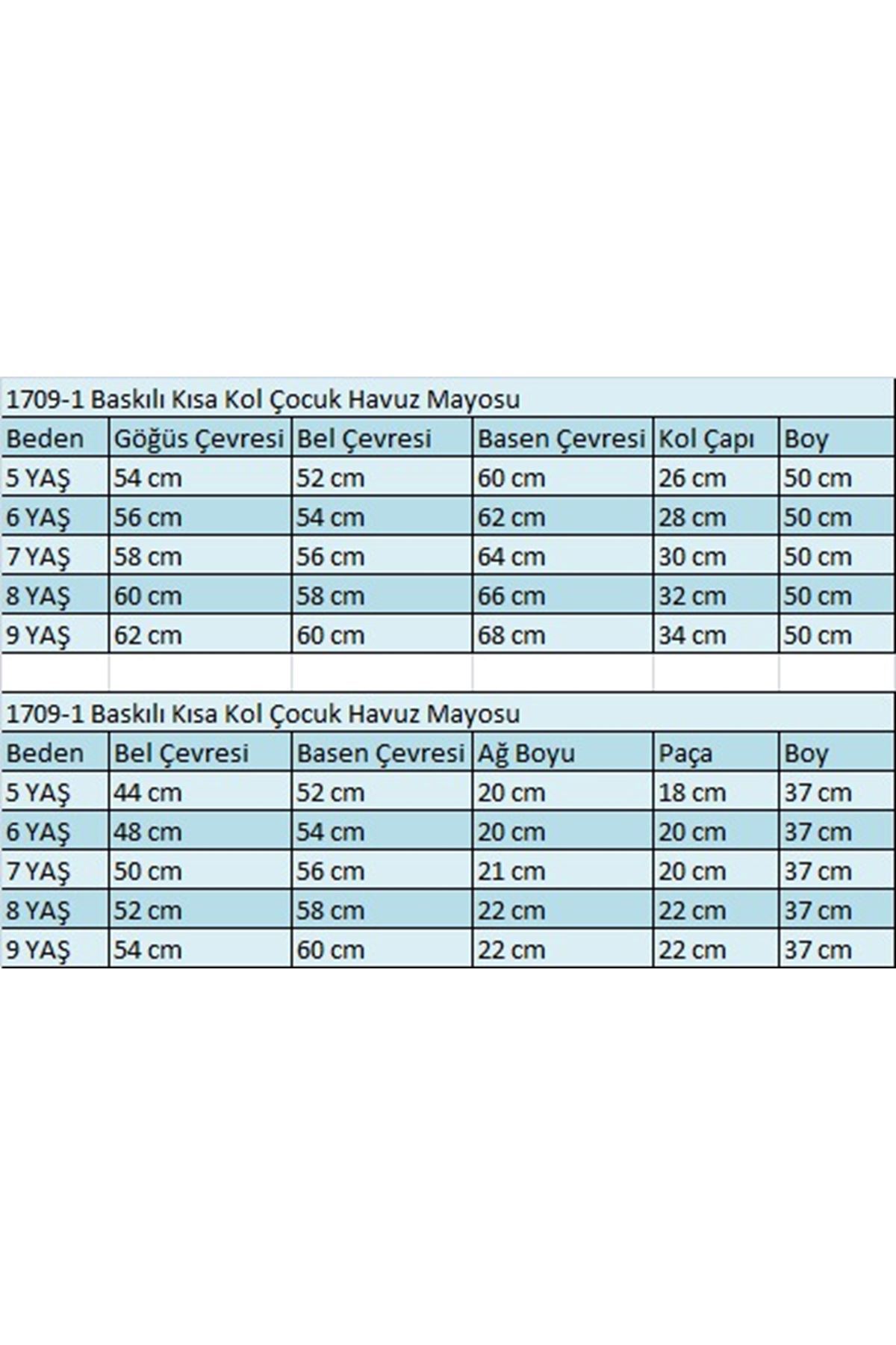 1709-1  Baskılı Kısa Kol Çocuk Havuz Mayosu-Beyaz-Pembe