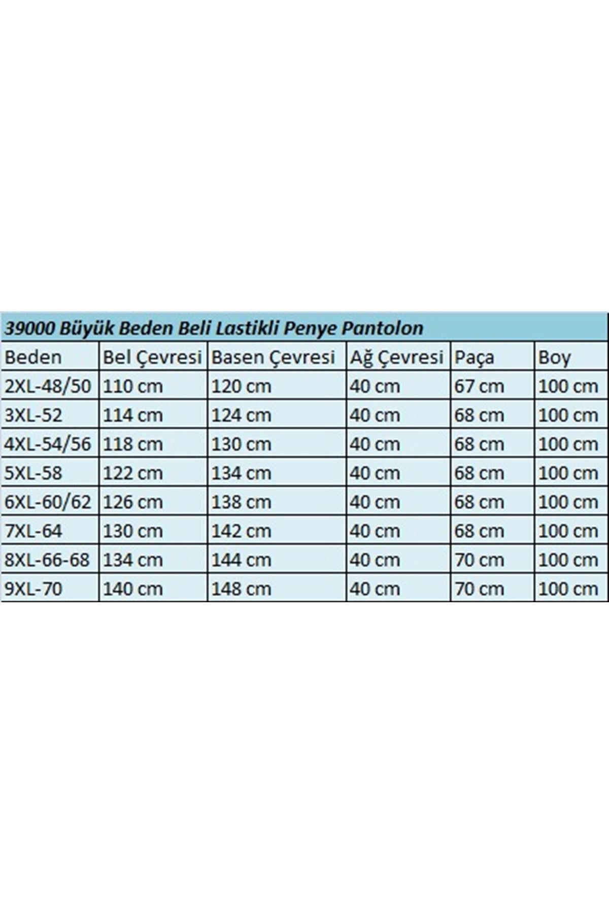D-39000 Büyük Beden Yüksek Beli Lastikli Penye Defolu Pantolon -Kahverengi