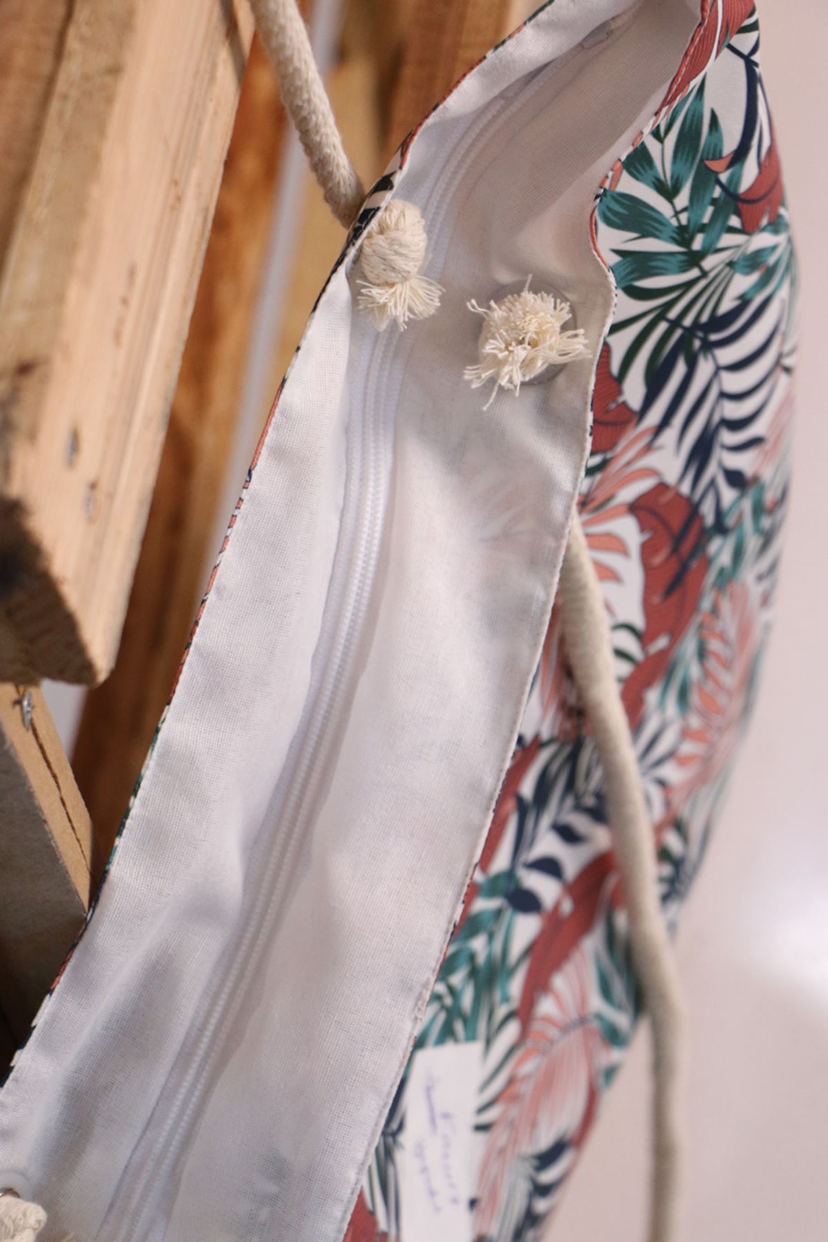 101 Plaj Çantası - Kiremit Yapraklı