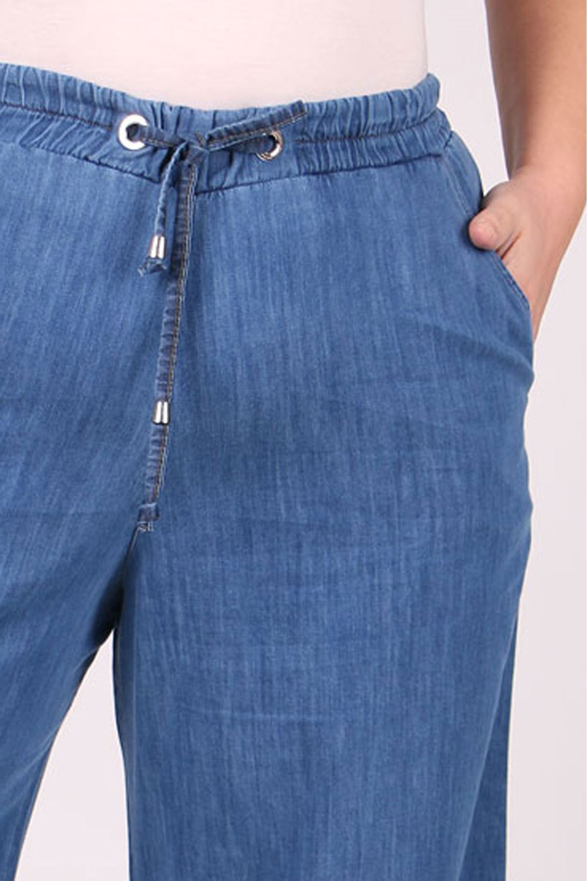 29000 Büyük Beden Bol Paça Kot Pantolon - Mavi