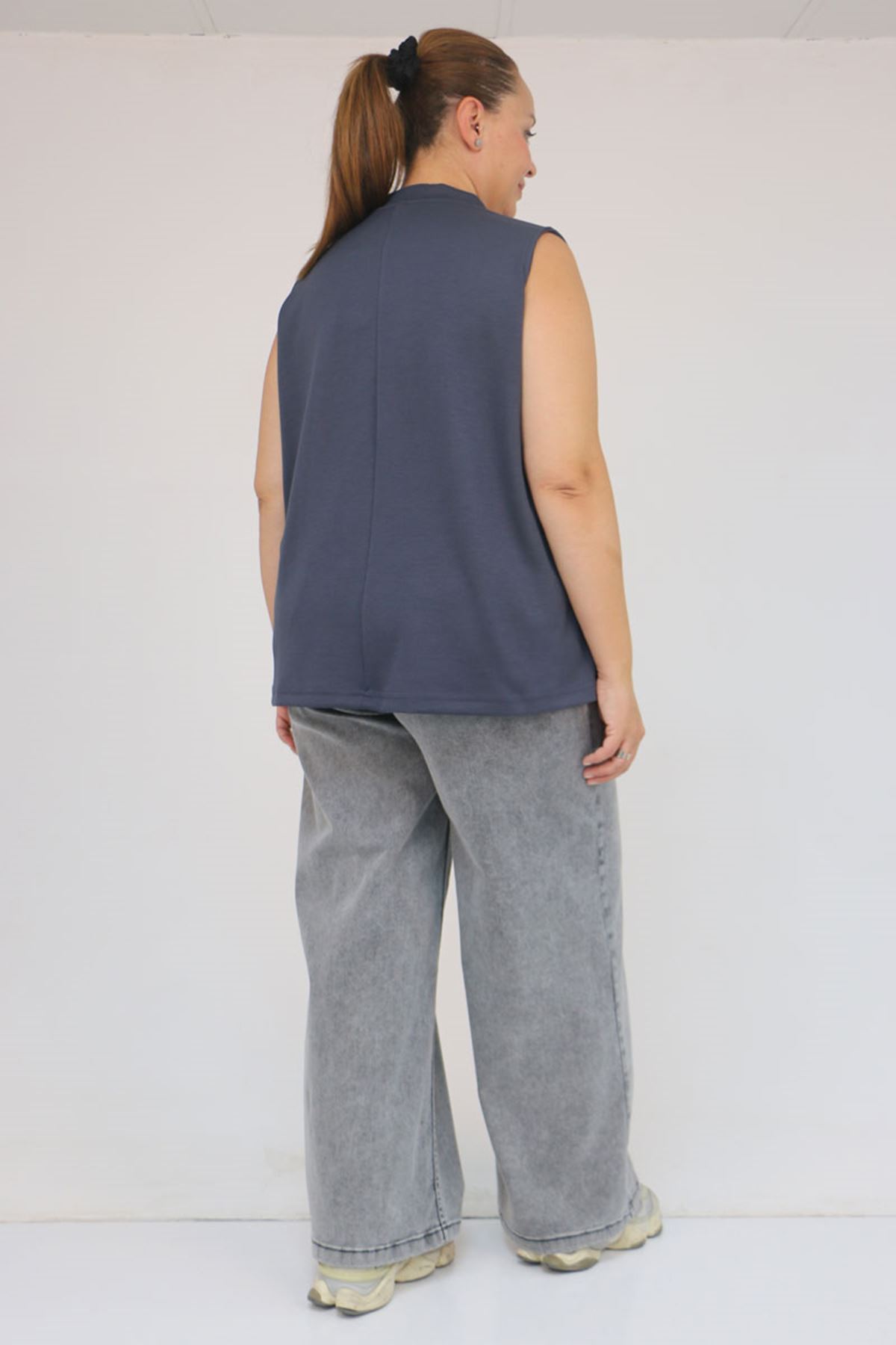 58510 Büyük Beden Kısa Modal İçlik - Antrasit