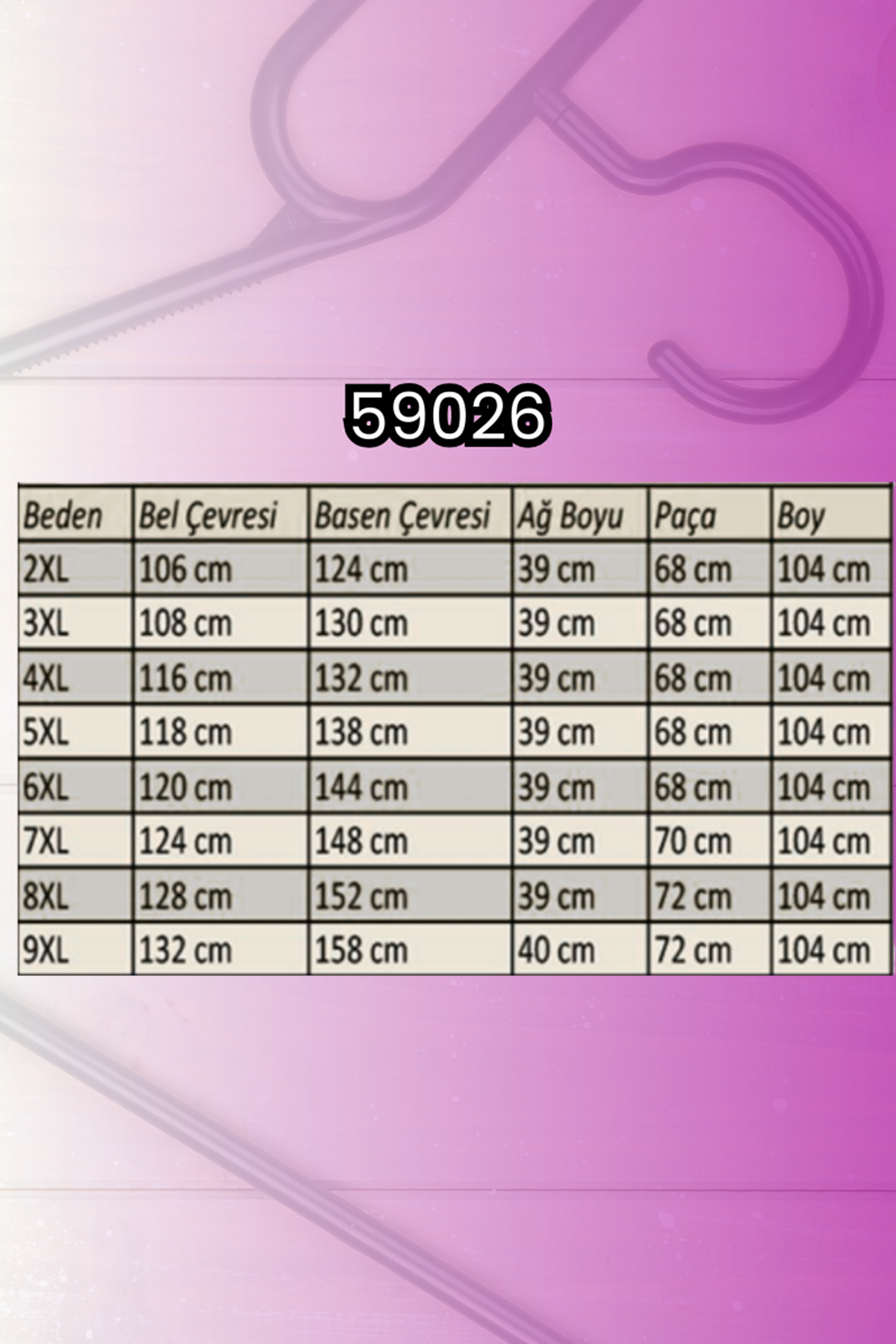 59026 Büyük Beden Beli Lastikli Modal Pantolon - Gül Kurusu