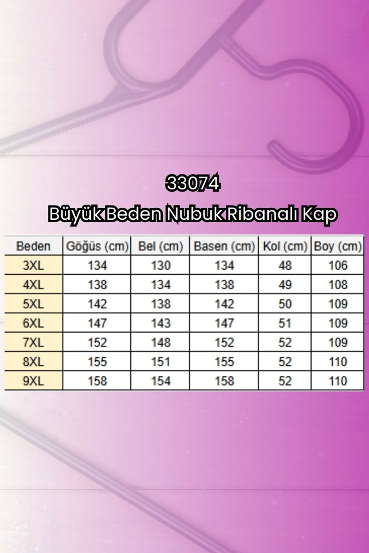 33074 Büyük Beden Nubuk Ribanalı Kap-Siyah