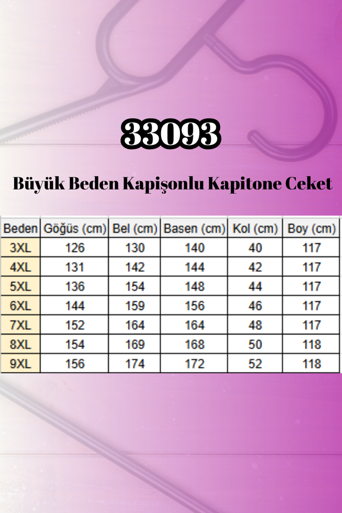 33093 Büyük Beden Kapişonlu Kapitone Ceket-Bordo