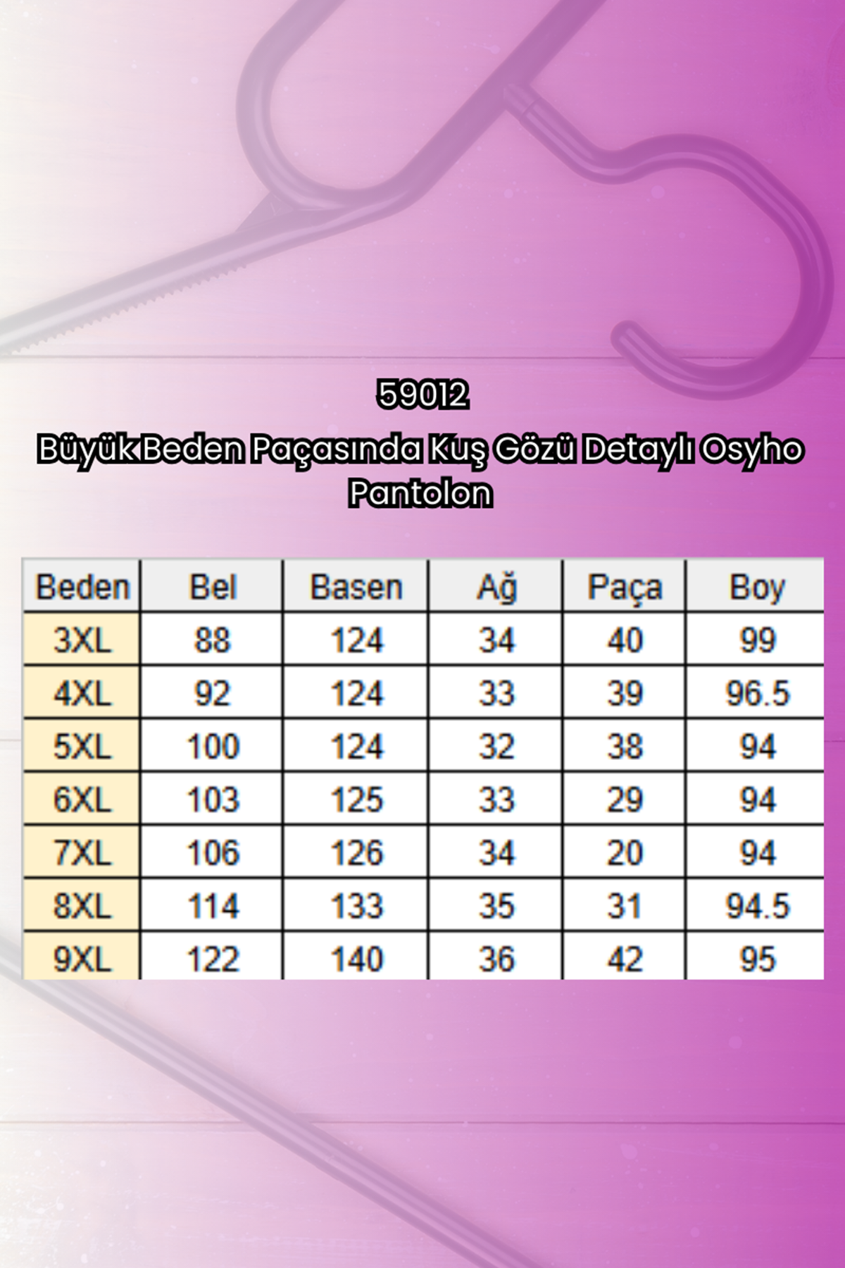 59012 Büyük Beden Paçasında Kuş Gözü Detaylı Modal Pantolon - Lacivert