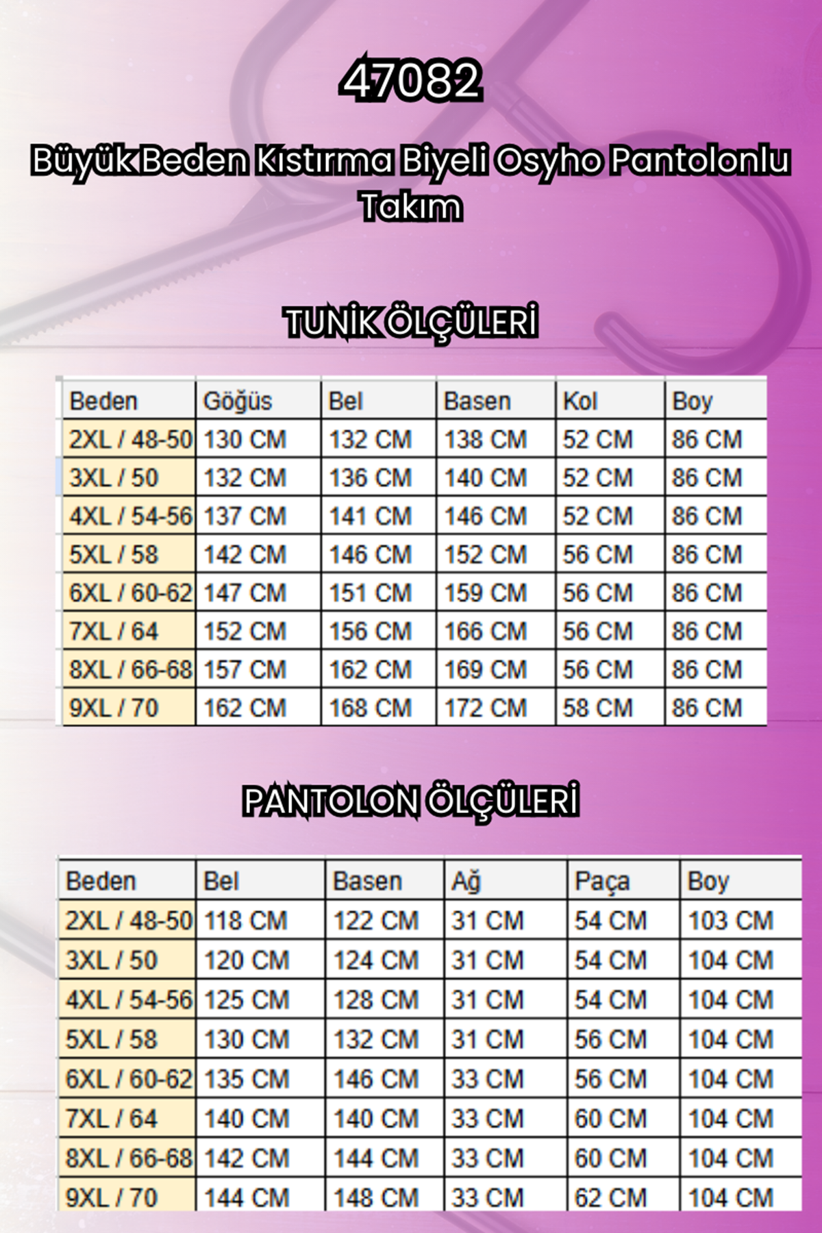 47082 Büyük Beden Kıstırma Biyeli Pantolonlu Modal Takım - Gri