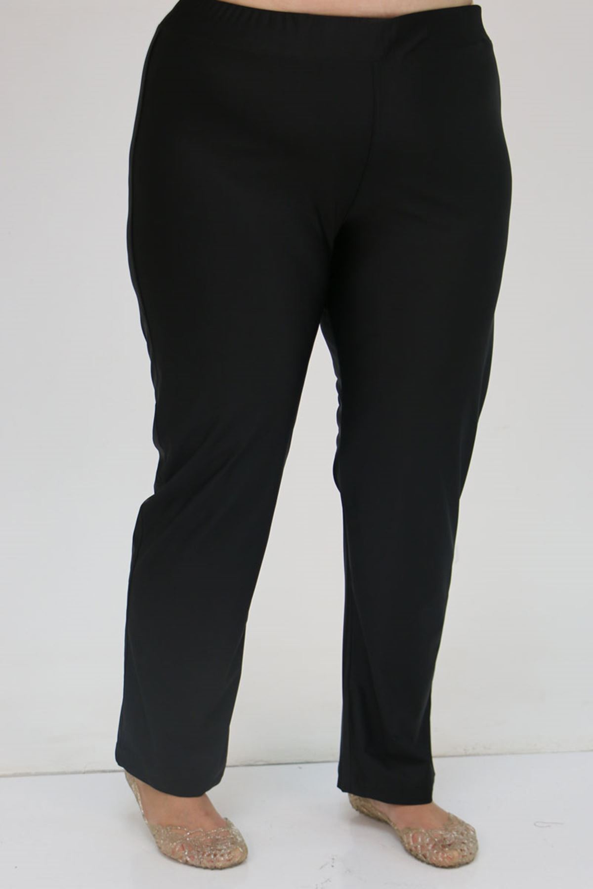 1733 Büyük Beden Fermuarlı Tesettür Mayo - Karışık Desen Mavi