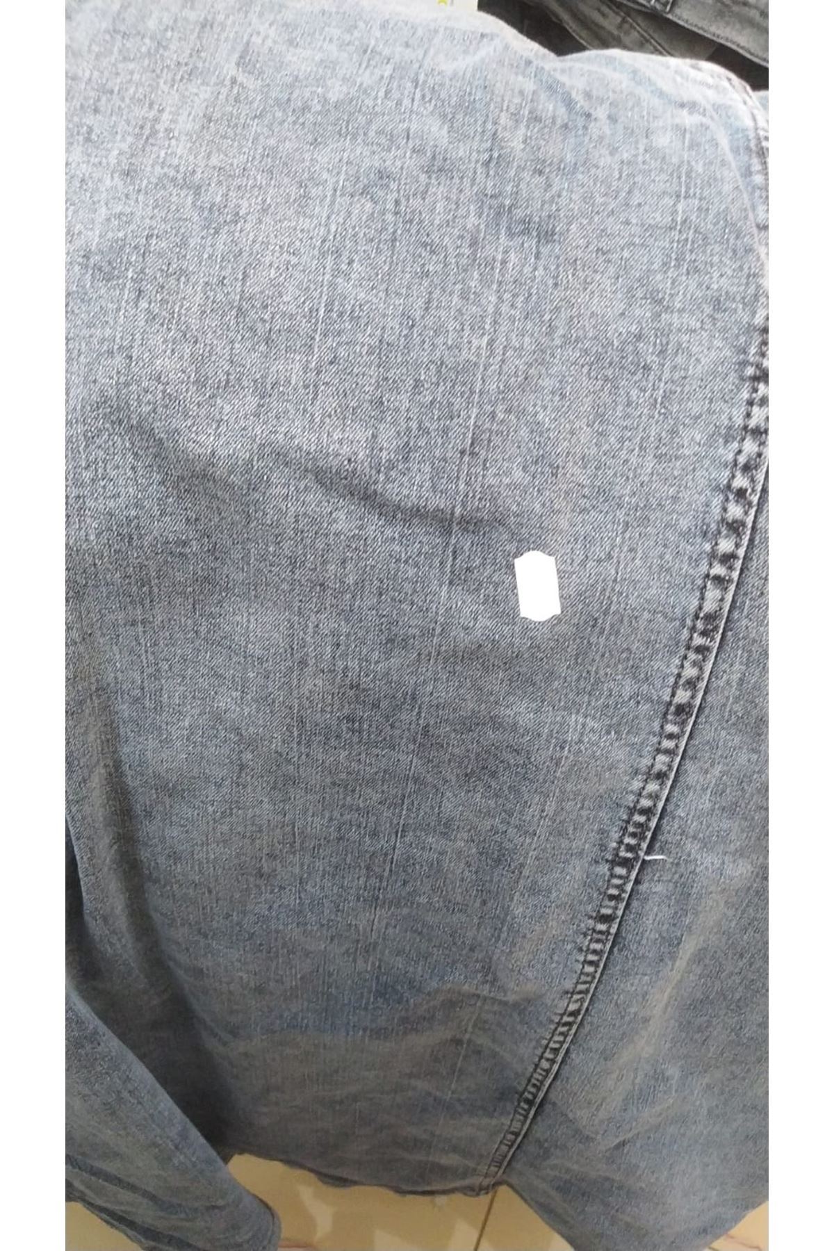 D-45007 Büyük Beden Parçalı Taş Detaylı Kot Etek - Antrasit