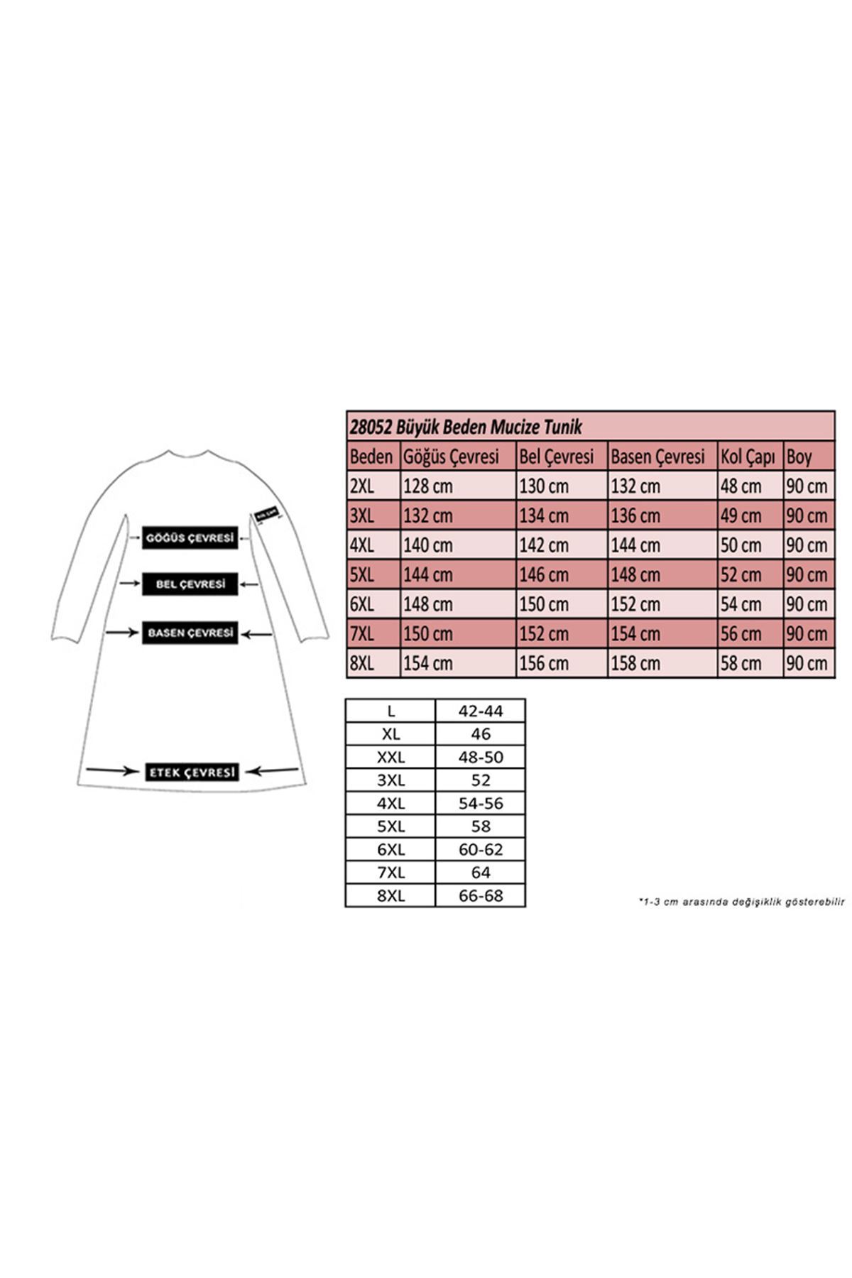 28052 Büyük Beden Mucize Tunik - Siyah