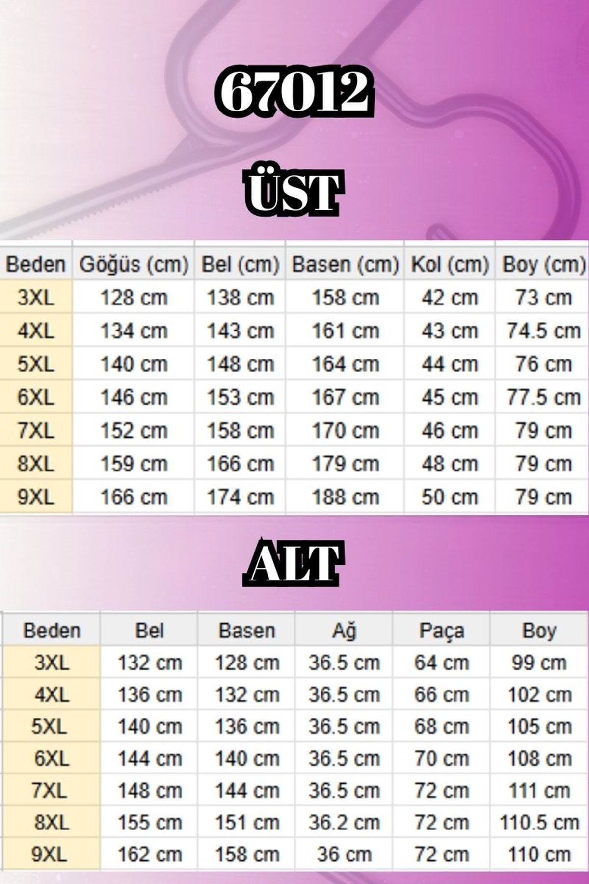 67012 Büyük Beden Biye Detaylı Penye Pantolonlu Takım - Siyah