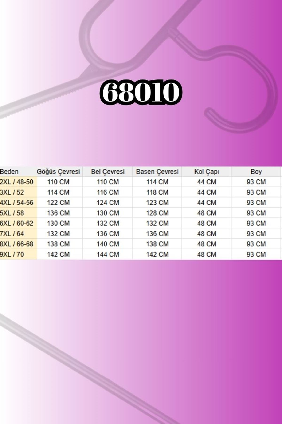 68010 Büyük Beden Yanları Yırtmaçlı Kolları Lastikli Mango Tunik - Desenli Siyah