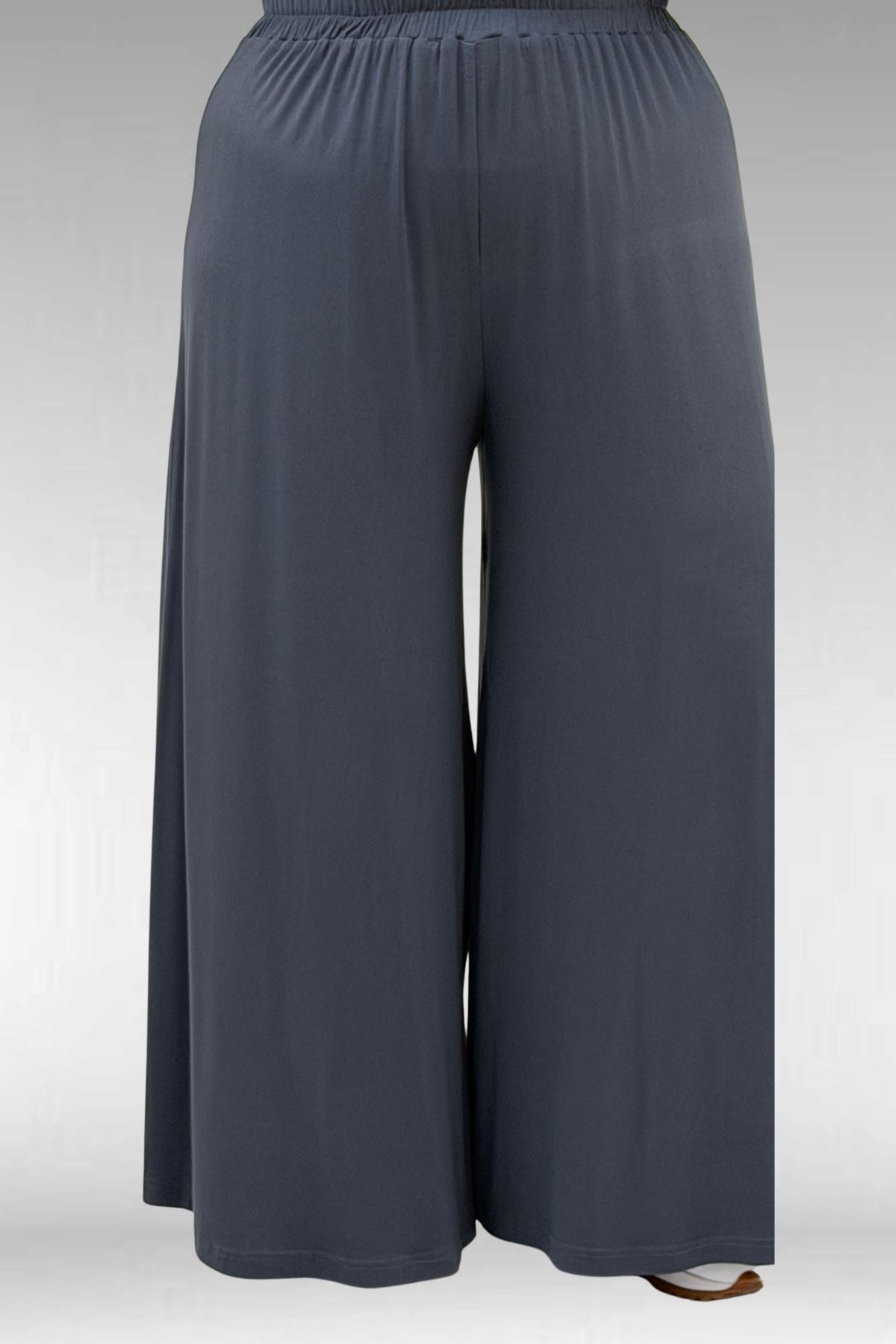 57016  Büyük Beden Erkek Yaka Kombinli Pantolonlu Takım - Antrasit-Mavi