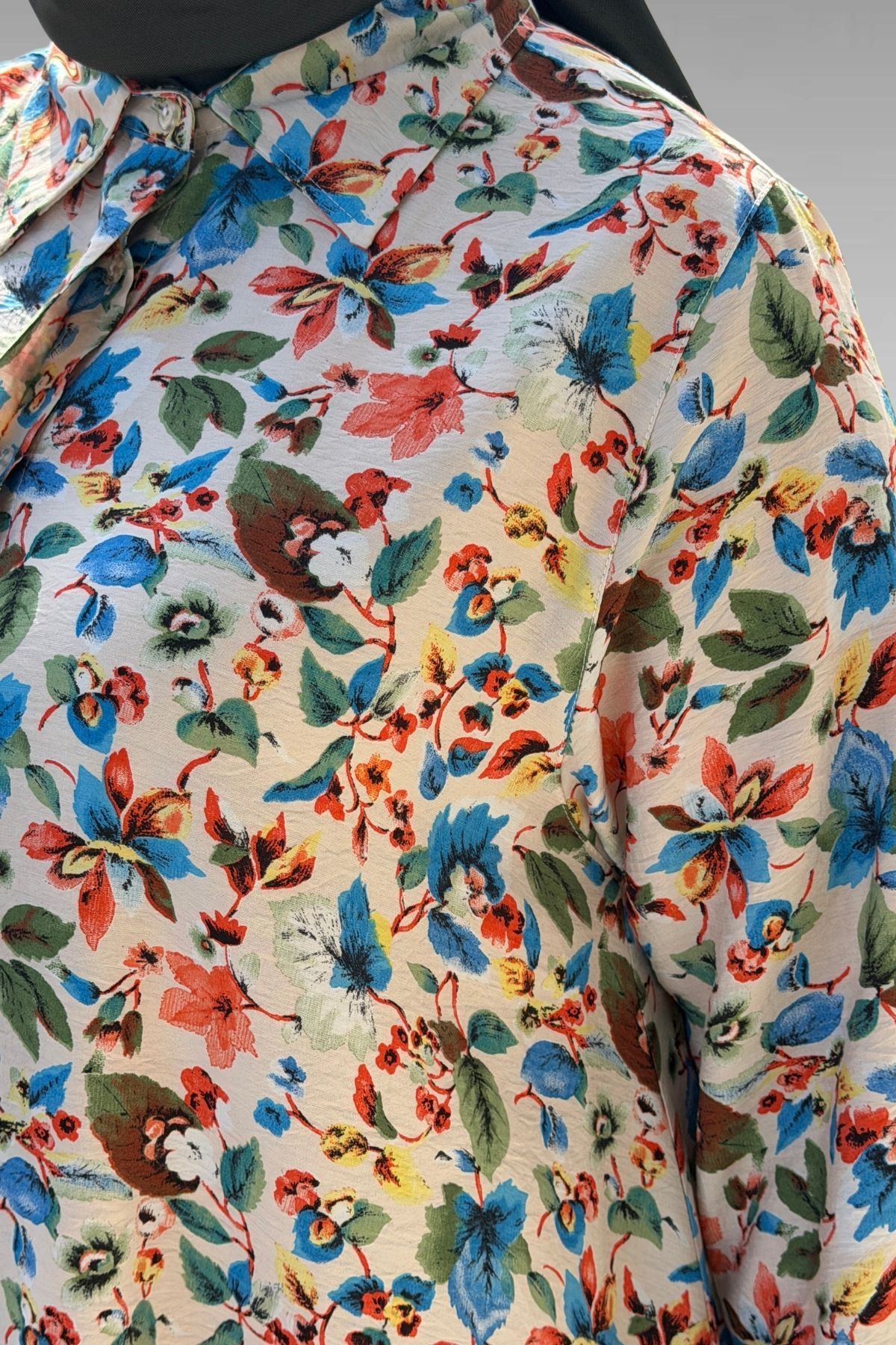 68015 Büyük Beden Mevlana Kesim Mango Gömlek - Desenli Taş