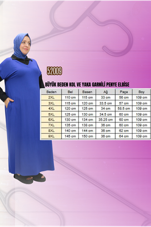 52009 Büyük Beden Kol Ve Yaka Garnili Penye Elbise - Kahve-Bej