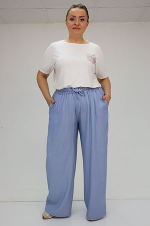 59006 Büyük Beden Bolpaça Xons Pantolon - Mavi