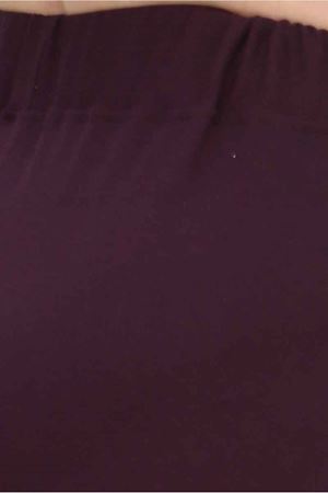 59501 Büyük Beden Penye Tayt - Mor