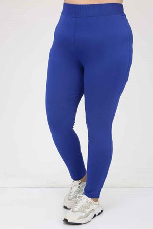 59501 Büyük Beden Penye Tayt - İndigo