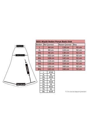 T-45005 Büyük Beden Penye Basic Etek - Bej