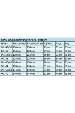 39002 Büyük Beden Duble Paça Pantolon - Haki