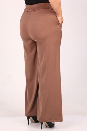 39037 Büyük Beden Aspen Beli Lastikli Pantolon - Vizon