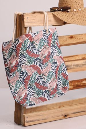 101 Plaj Çantası - Kiremit Yapraklı