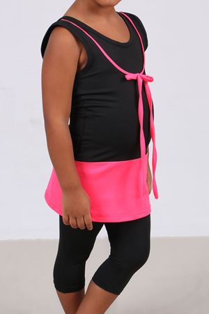 1705-1 Çocuk Mayo Takımı-Siyah-Fosforlu Pembe