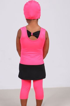 1705-1 Çocuk Mayo Takımı-Fosforlu Pembe-Siyah