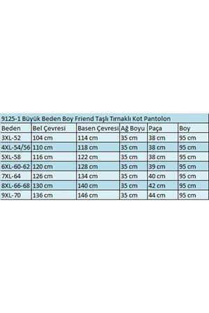 9125-6 Büyük Beden Boy Friend Kot Pantolon -Lacivert