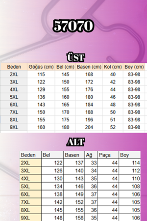 57070 Büyük Beden Önü Simetri Kesim Batik Pantolonlu Takım - Siyah