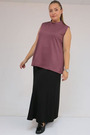 58510 Büyük Beden Kısa Modal İçlik - Gül Kurusu