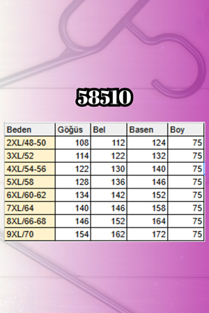58510 Büyük Beden Kısa Modal İçlik - İndigo