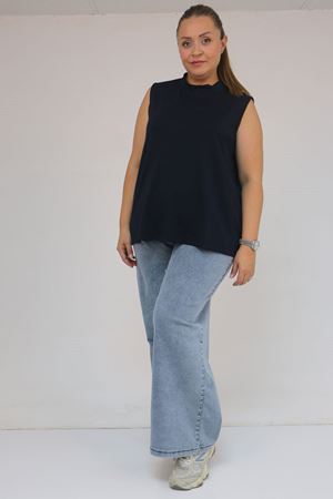 58510 Büyük Beden Kısa Modal İçlik - Lacivert