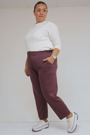 59013 Büyük Beden Arkası Lastikli Cepli Modal Pantolon - Gül Kurusu