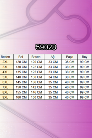 59028 Büyük Beden Paçası Çıma Detaylı Modal Pantolon - Taba