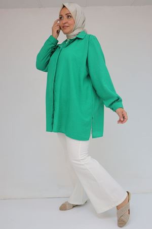 58096 Büyük Beden Erkek Yaka Düğmeli Tunik - Beneton