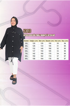 53013 Büyük Beden Dik Yakalı Manşetli Keten Kap - Hardal