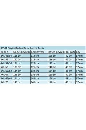 38501 Büyük Beden Basic Penye Tunik -Petrol