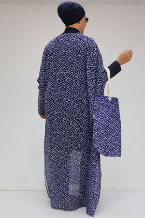 1719 Büyük Beden Pareo - Damla Desen Saks