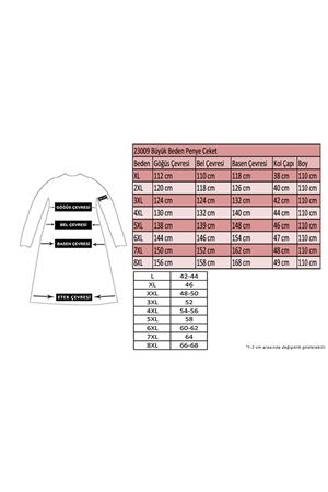 23009 Büyük Beden Penye Ceket - İndigo