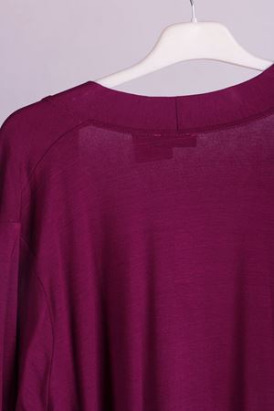 D-3013 Büyük Beden Defolu Penye Ceket - Mürdüm