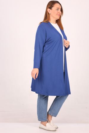 43008 Büyük Beden Penye Ceket-İndigo