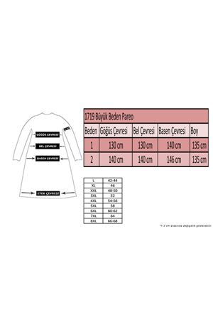 1719 Büyük Beden Pareo - Kırmızı Leopar