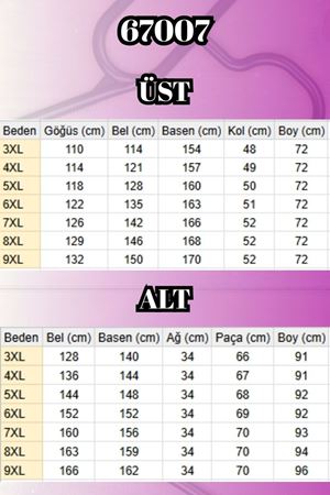 67007 Büyük Beden Kol Ve Etek Ucu Kendinden Ribanalı Pantolonlu Takım - Siyah